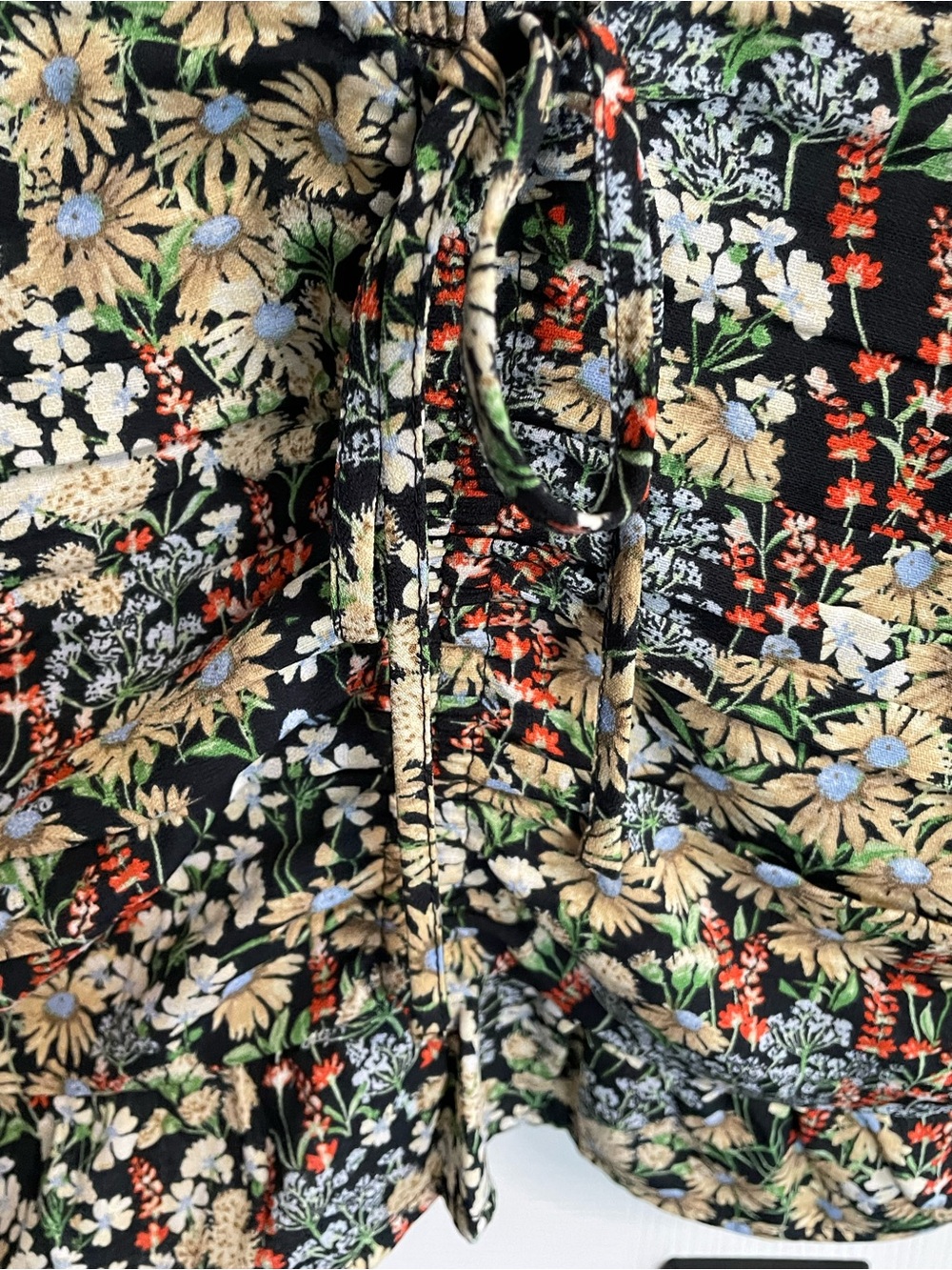 H&M Rouched blouse- Black Multi - Picture 5 of 6
